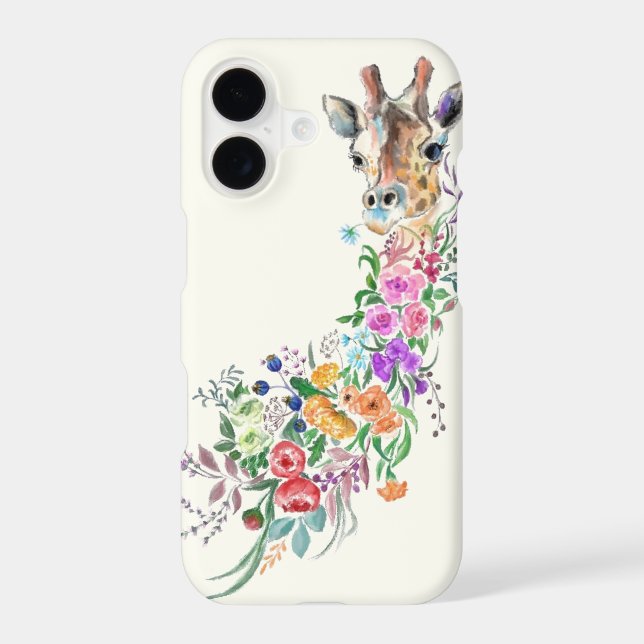 Flowers Bouquet Giraffe iPhone Case (Back)