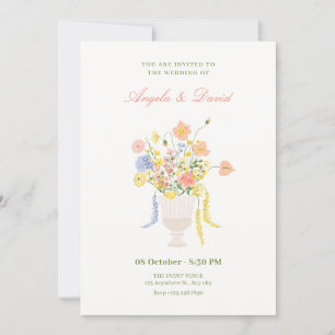 Flowers bouquet wedding invitation