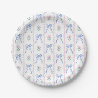 Flowers & bows  paper plate