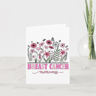 Flowers Breast Cancer Awareness Women Cancer Survi Card