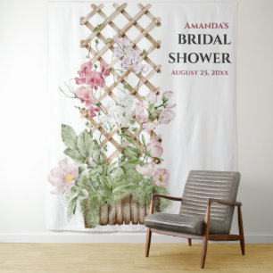 Flowers Bridal Shower Photo Booth Backdrop Tapestry