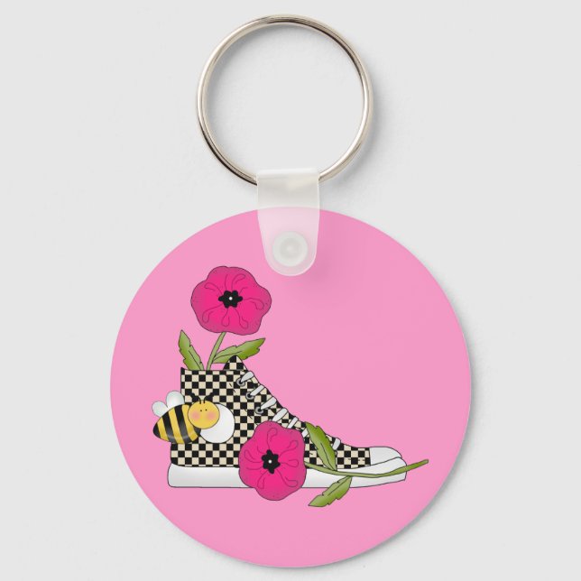 Flowers Bugs Sneakers All Products Kids Stuff Key Ring (Front)