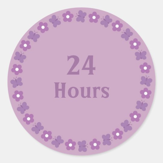 Flowers & butterflies 24 hours sticker