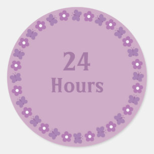 Flowers & butterflies 24 hours sticker