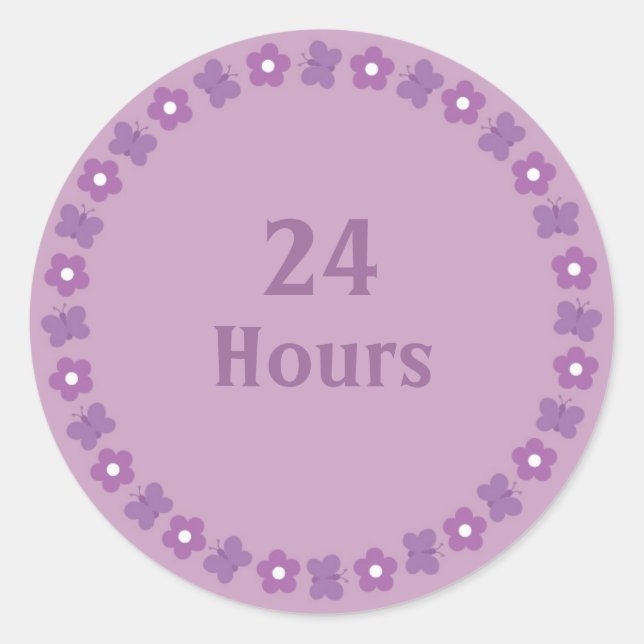 Flowers & butterflies 24 hours sticker (Front)