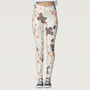Flowers Butterflies And Bees Leggings