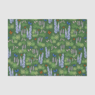 Flowers & butterflies decoupage tissue paper lupin