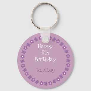 Flowers & butterflies sobriety birthday key chain