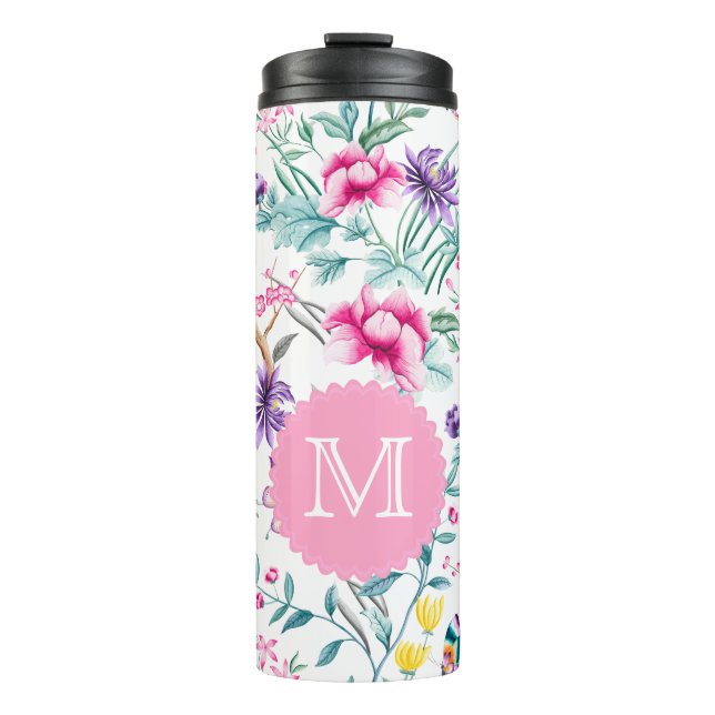 Flowers & Butterflies Thermal Tumbler (Front)