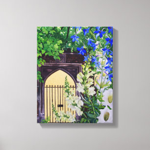 Flowers by a sunlit gateway 2008 canvas print