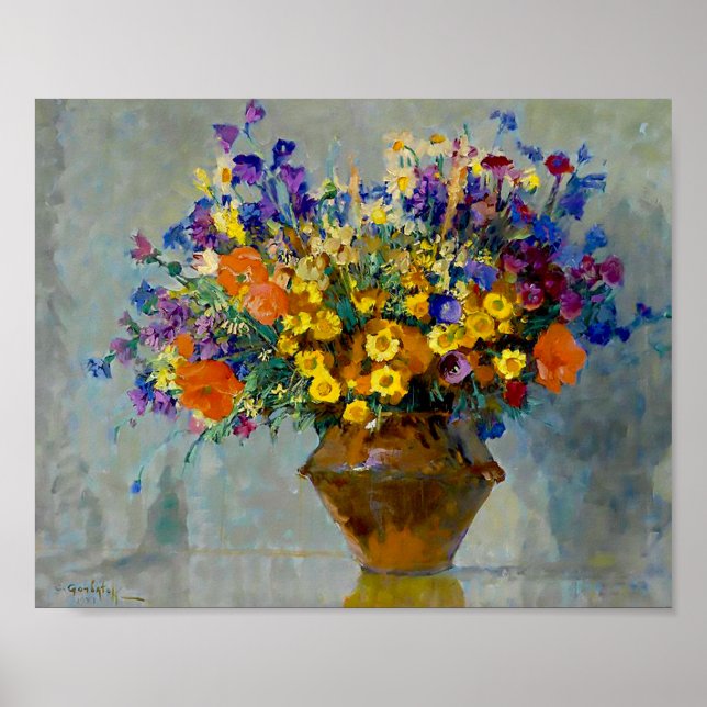 Flowers by Konstantin Gorbatov Poster (Front)