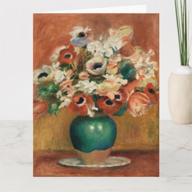 Flowers by Renoir Impressionist Art Painting Card (Front)