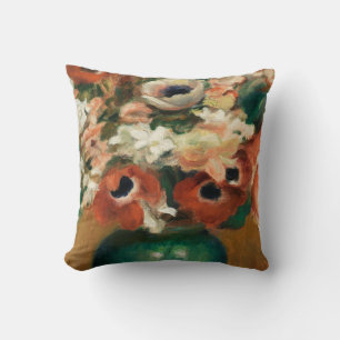 Flowers by Renoir Impressionist Art Painting Cushion