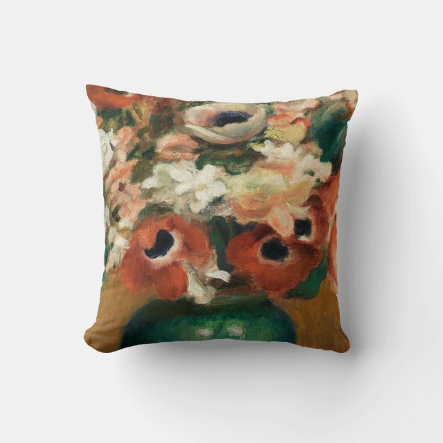 Flowers by Renoir Impressionist Art Painting Cushion (Front)