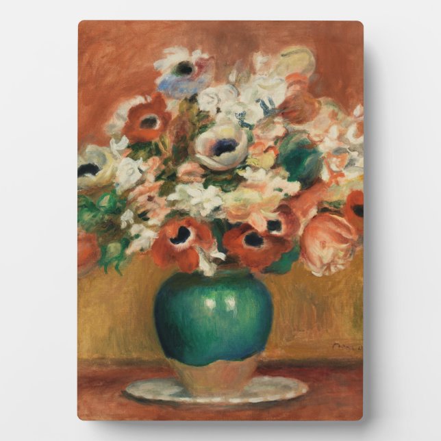 Flowers by Renoir Impressionist Art Painting Plaque (Front)