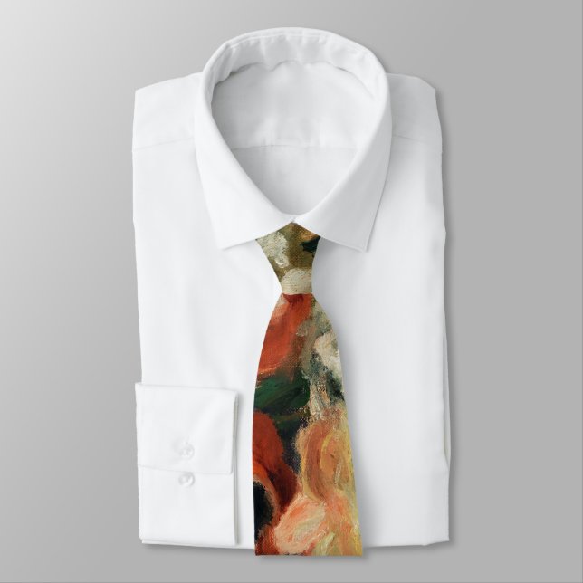Flowers by Renoir Impressionist Art Painting Tie (Tied)