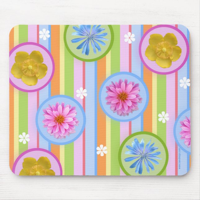 Flowers by sun mouse mat (Front)