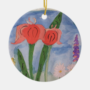 Flowers By The Lake Ceramic Tree Decoration
