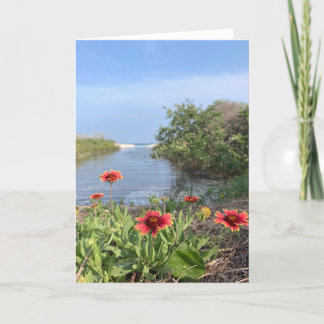 flowers by the sea (blank inside) card