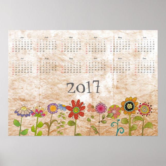 Flowers Calendar 2017 Poster (Front)