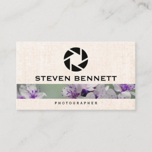 Flowers   Camera Lens Icon Business Card
