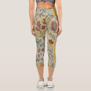 Flowers Capri Leggings