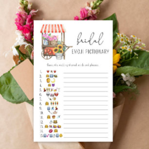 Flowers cart - bridal shower emoji pictionary