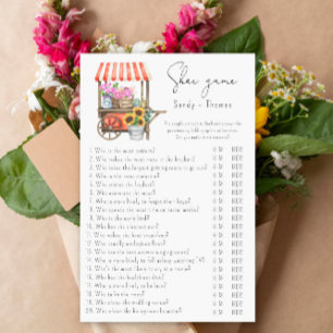 Flowers cart - Shoe game bridal shower game