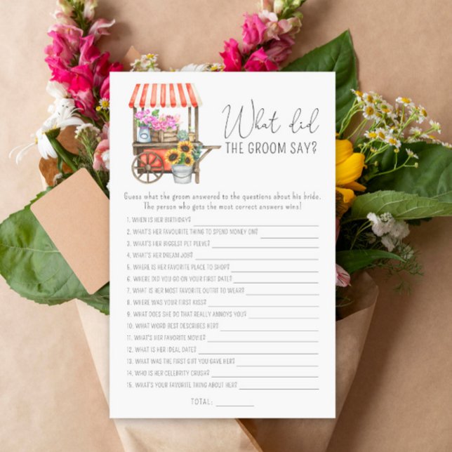 Flowers cart - What did the groom say bridal game (Creator Uploaded)