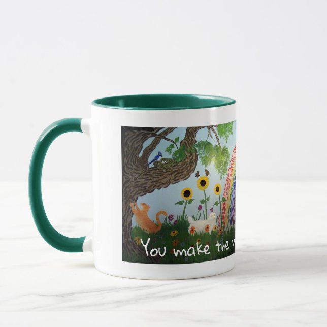 Flowers, Cats, and Rainbows  Mug (Left)