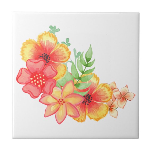 Flowers Ceramic Tile (Front)