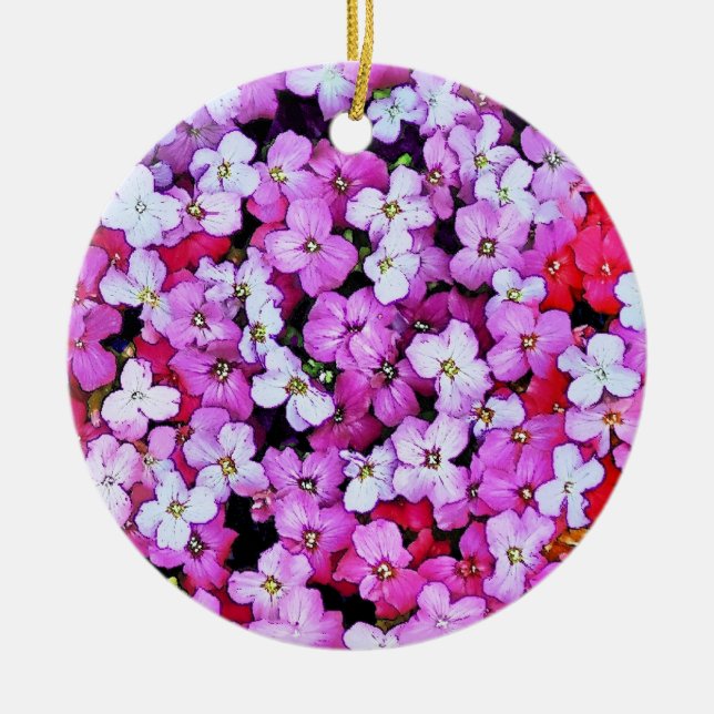 FLOWERS CERAMIC TREE DECORATION (Front)