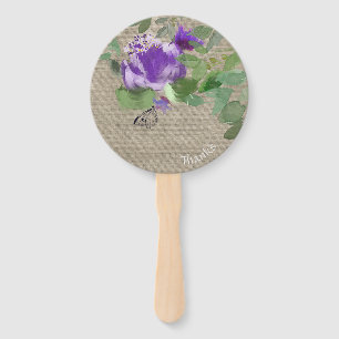 Flowers chic violet hand fan
