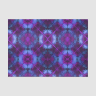 Flowers & Circles Tie Dye Tissue Paper Blue Purple