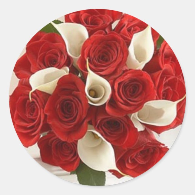 Flowers Classic Round Sticker (Front)