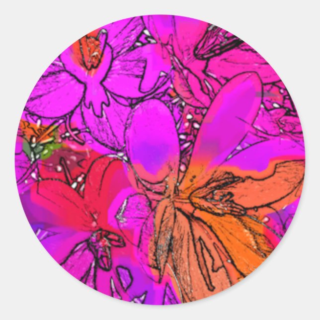 FLOWERS CLASSIC ROUND STICKER (Front)