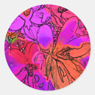 FLOWERS CLASSIC ROUND STICKER