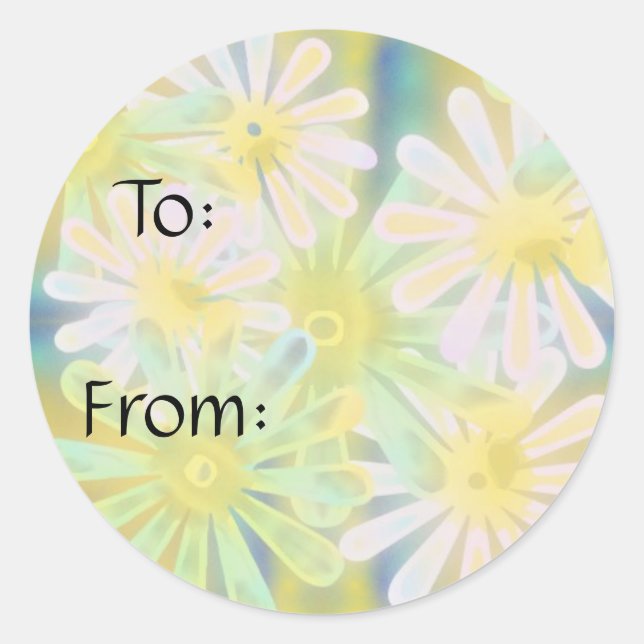 flowers classic round sticker (Front)