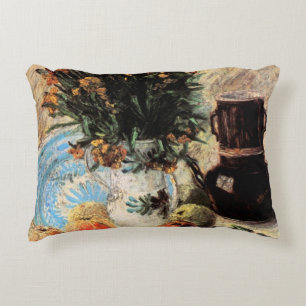 Flowers, Coffeepot and Fruit by Vincent van Gogh Decorative Cushion