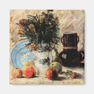 Flowers, Coffeepot and Fruit by Vincent van Gogh Magnet