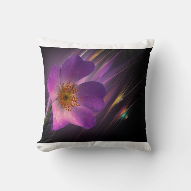 flowers colourful design pattern purple geometric cushion (Front)