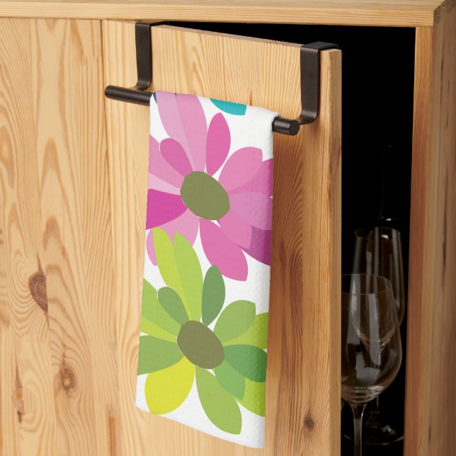 Flowers Colourful Flowers Tea Towel (Thirds Fold)