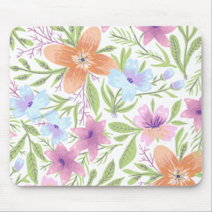 Flowers Colourful Nature Elegant Vintage Mouse Mat