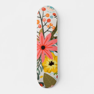 Flowers Colourful Watercolor Cute Skateboard