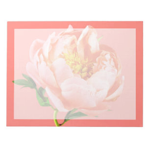 Flowers   Coral Peony Blossom Notepad