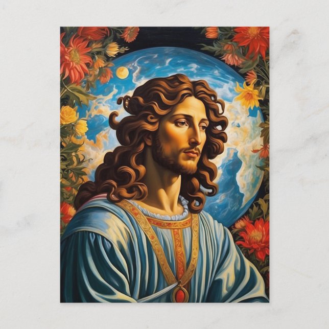 *~*  Flowers Cosmic Universe AP50 Jesus Postcard (Front)