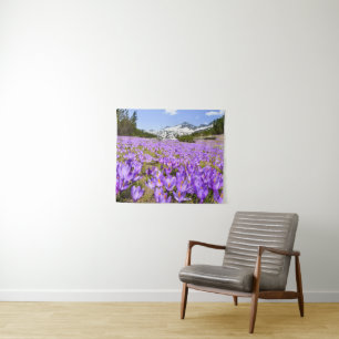 Flowers Crocus Pirin Mountain Park Bulgaria Tapestry