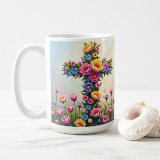 Flowers Cross Coffee Mug