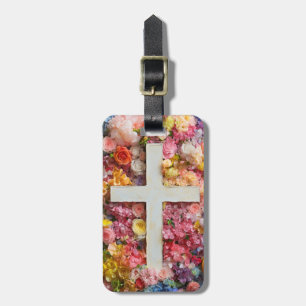 Flowers Cross Luggage Tag