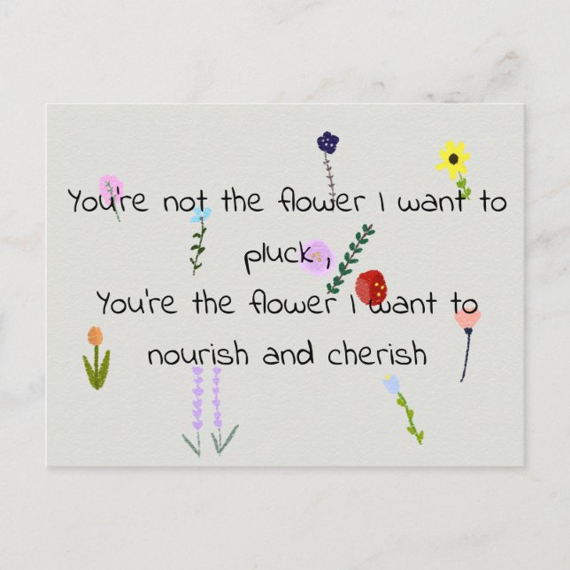 Flowers - Cute, appreciative quote card (Front)